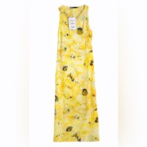 ZARA Yellow Floral Sleeveless Maxi Dress NWT Size Medium